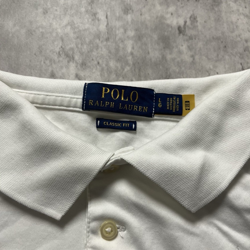 Polo Ralph Lauren Custom Classic Fit Classic White Polo Shirt for Mens Size L - Picture 3 of 7